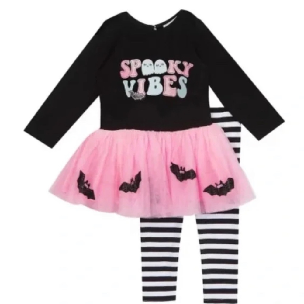 NWT! Counting Daisies Girls' Tutu and Legging Set 18M Halloween